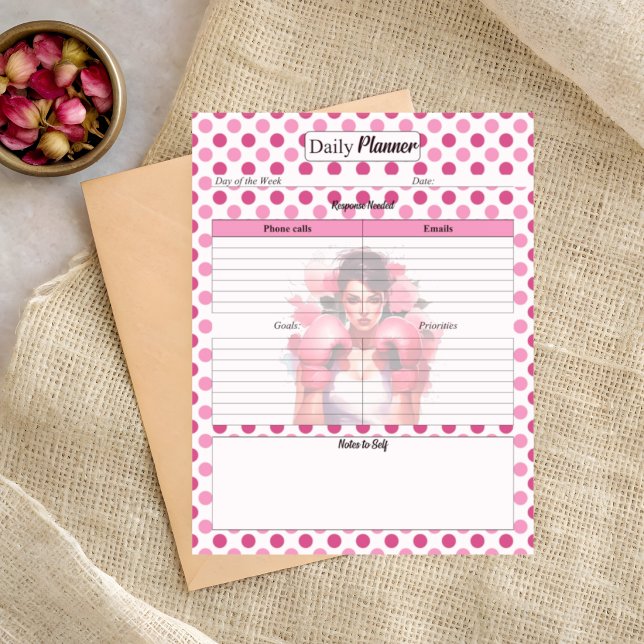 Tagesübersicht Brustkrebs in Rosa Notizblock (Von Creator hochgeladen)