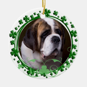 Tagesverzierung Bernhardiners St Patrick Keramikornament