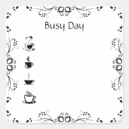 Tageszeitung Planner Quadratischer Aufkleber