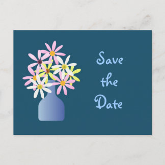 Tageszeitungen in einer Vase Save the Date Postkar Ankündigungspostkarte