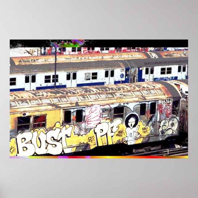 Tagged up Subway Car Poster (Vorne)