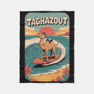 Taghazout Beach Vibes, Spaß Retro Sonnenuntergang  Fleecedecke