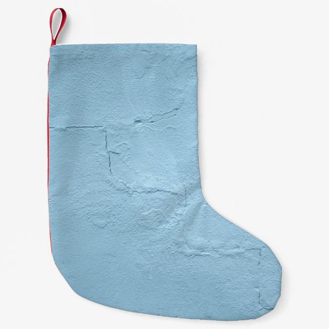 Täglich bemalte Mauer aus blauem Beton Kleiner Weihnachtsstrumpf (Vorderseite)