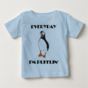 Täglich bin ich Pufflin Papageientaucher-Vogel Baby T-shirt