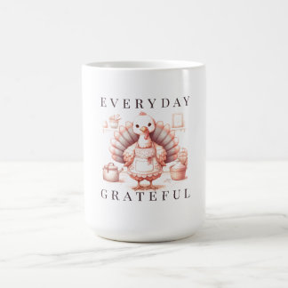 Täglich dankbarer Herbst Truthahn Thanksgiving Kaffeetasse