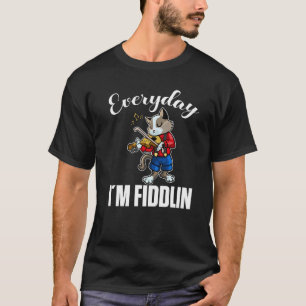 Täglich fiedel ich Katze Violin Spieler Violinist T-Shirt