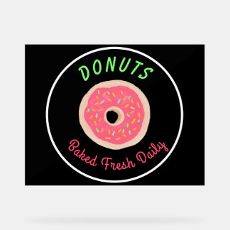 Täglich frisch gebackene Faux-Neon-Donut-Shop Acrylschild