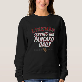 Täglich heiße Pfannkuchen servieren Witz Football Sweatshirt