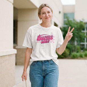Täglich inspirieren Retro-Lehrerin in Rosa zur Wür T-Shirt