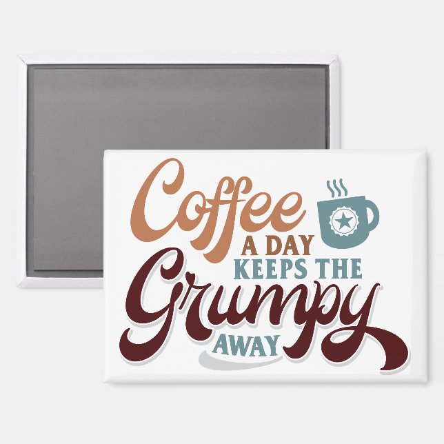 Täglich Kaffee für Kaffeeliebhaber-Geschenk Magnet (Vorderseite/Rückseite)