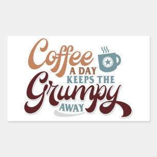 Täglich Kaffee für Kaffeeliebhaber-Geschenk Rechteckiger Aufkleber
