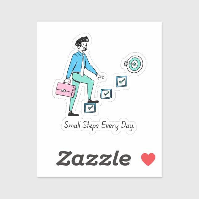 Täglich kleine Schritte - Progress-Aufkleber Aufkleber (Blatt)