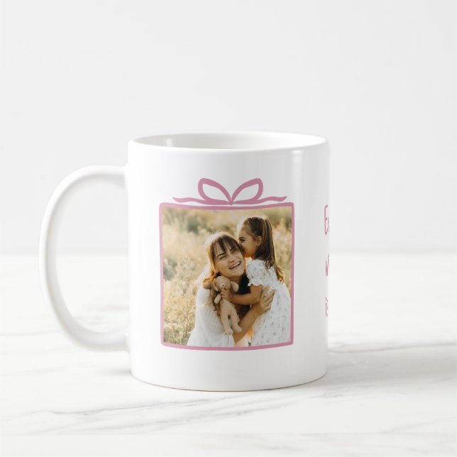 Täglich mit dir Rosa Geschenkbox Zwei Fotos Tasse (Links)