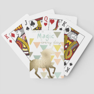 Täglich nach Magie suchen Goldenes Einhorn Spielkarten