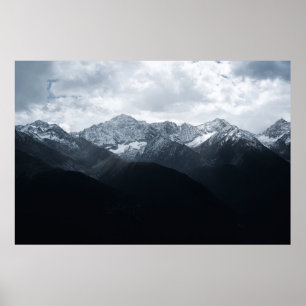 TÄGLICH SCHWARZE UND WEISSE BERGE POSTER