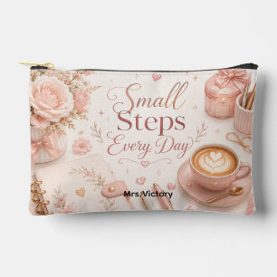 Täglich süßes, motivierendes florales Design Zubehörtasche
