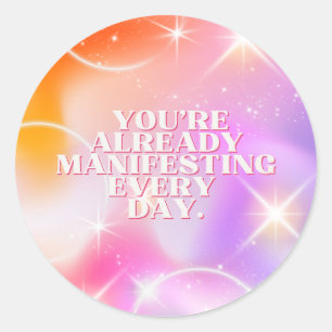 Tägliche Affirmation, Gesetz der Anziehung, Motivi Runder Aufkleber