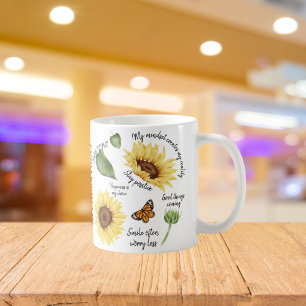 Tägliche Affirmation Groovy Positive Zitat Bloral Kaffeetasse