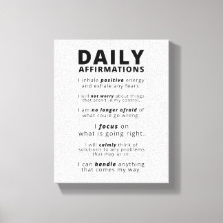 Tägliche Affirmations Positive Wall Art Canvas Pri Leinwanddruck