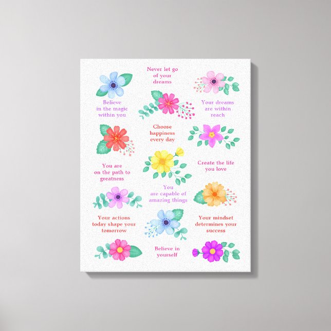 Tägliche Erinnerungen Positive Motivierend Quotes Leinwanddruck (Vorderseite)