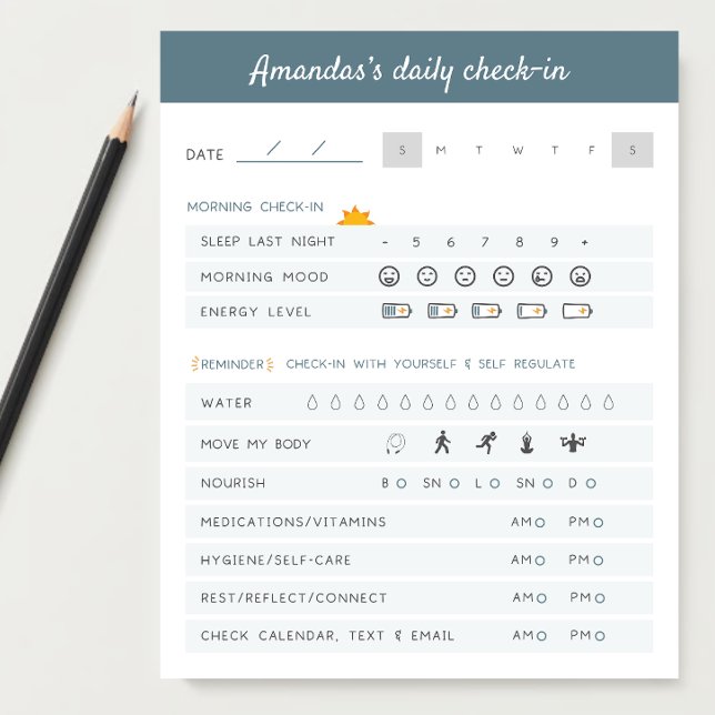 Tägliche Erinnerungen Tagesplaner Täglicher Karo N Notizblock (Keeping track of your mental health and physical health and emotional health are important.)
