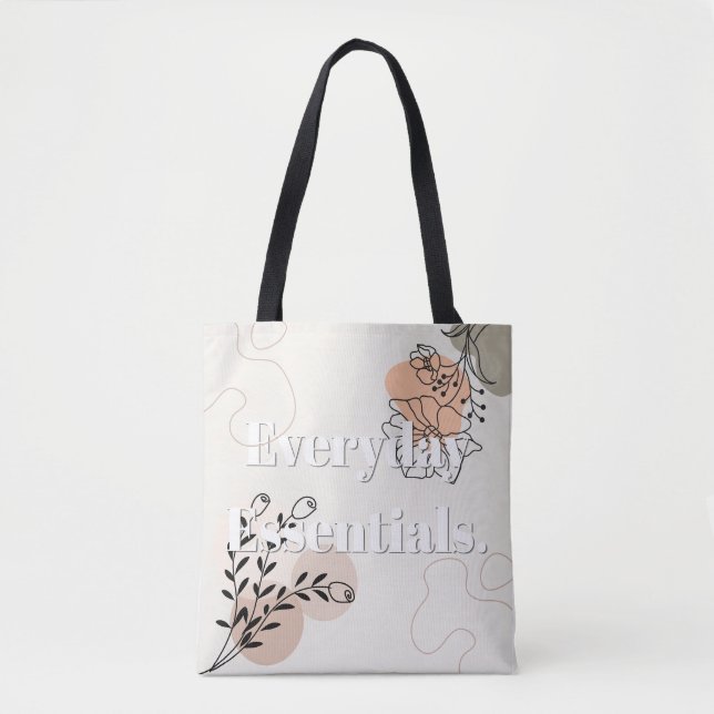 'Tägliche Essentials' Minimalistische Blumen-Schul (Vorderseite)