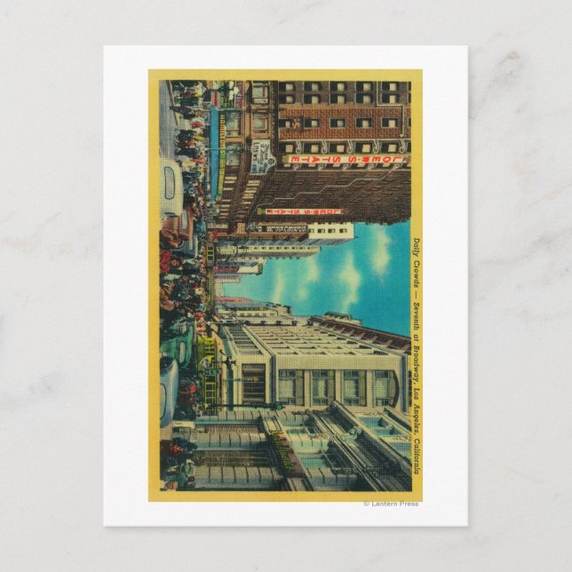 Tägliche Menschenmassen am 7. und Broadway Postkarte (Vorderseite)