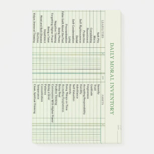 Tägliche Moral Inventory Card nach dem Ende Post-it Klebezettel