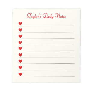 Tägliche Notizen Süße Herzen Valentinsgeschenk Notizblock