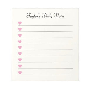 Tägliche Notizen Süße Herzen Valentinsgeschenk Notizblock
