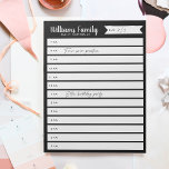 Tägliche Planer für die eigene Familie oder Unterr Notizblock<br><div class="desc">Behalt dir den Tagesplan deiner Familie oder den Schulplan deiner Familie mit diesem täglich von der Stunde organisierten Notizblock. Personalisieren Sie mit Ihrem Familiennamen ganz oben.</div>