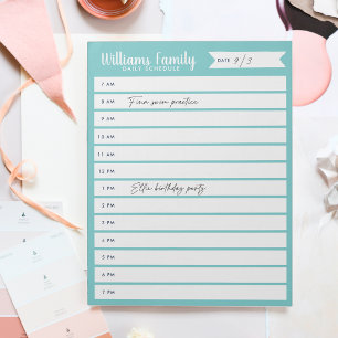 Tägliche Planer für die eigene Familie oder Unterr Notizblock