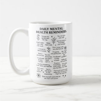 Tägliche psychische Erinnerungen Kaffeetasse