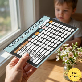 Tägliche Routine-Checkliste für Kinder Morgen & Sc Notizblock