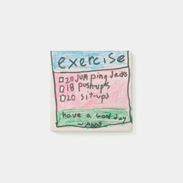 Tägliche Workout-Sticky-Notizen Post-it Klebezettel (Vorderseite)