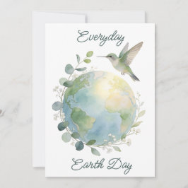 Täglicher Earth Day Kolibri Vogel Feiertagskarte