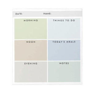 Täglicher Organizer für ihn - gedämpfte Farbtöne Notizblock