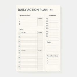 Täglicher Plan Haftnotizblock Post-it Klebezettel