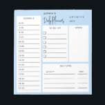 Täglicher Planer Chic Script Light Blue Notepad Notizblock<br><div class="desc">Tägliche Planerfunktionen Liste,  Zeitplan,  Notizen und Selbstversorger-Felder.</div>