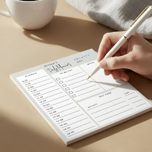 Täglicher Planer Chic Script Light Sage Green Note Notizblock