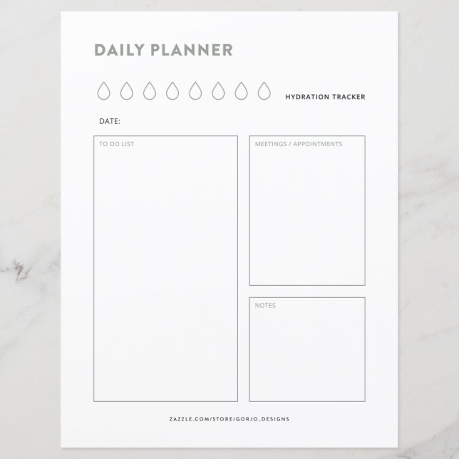 Täglicher Planerplan für den Veranstalter (Vorderseite)