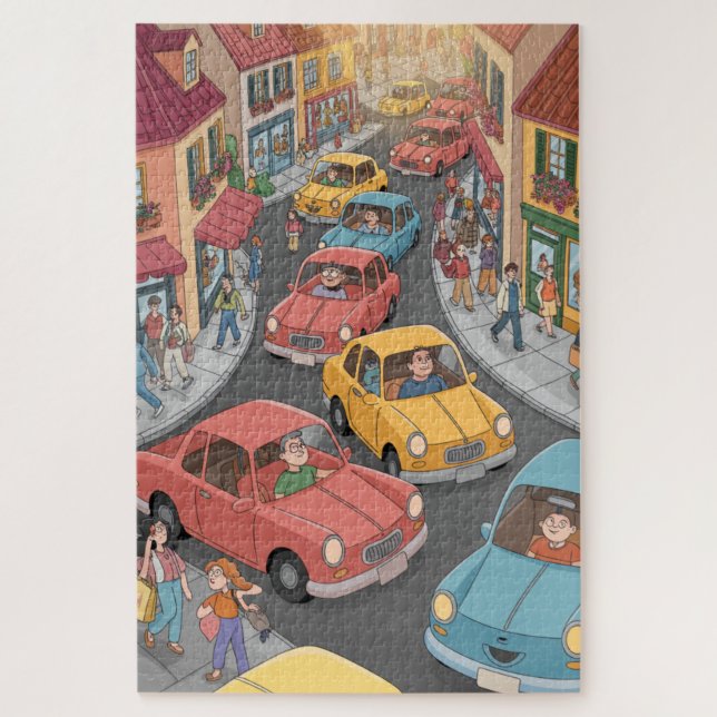 Täglicher Spaß im Stadtpuzzle Puzzle (Vertikal)