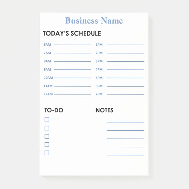 Täglicher u. stündlicher Zeitplan Post-it Klebezettel (Vorderseite)