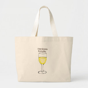 TÄGLICHER WEIN-DRUCK CHARDONNAYS DURCH JILL JUMBO STOFFBEUTEL