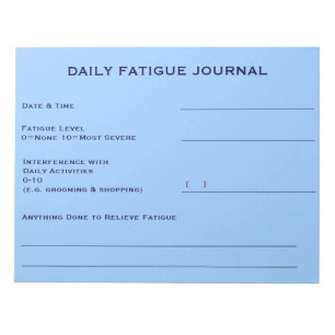 Tägliches Fatigue Journal (Sky Blue) Notizblock