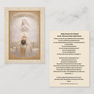 Tägliches Gebet für Priester von St. Therese Heili Visitenkarte