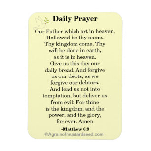 Tägliches Gebet Unser Vater KJV Magnet