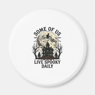 Tägliches Halloween-Shirt mit Vintage-Horror-Mond Magnet