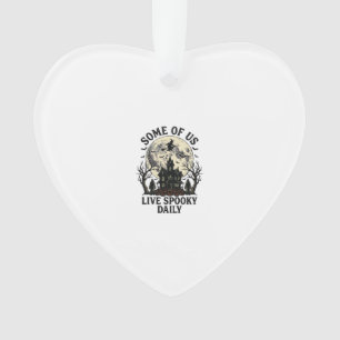 Tägliches Halloween-Shirt mit Vintage-Horror-Mond Ornament