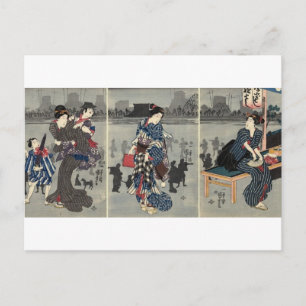 Tägliches japanisches Leben um die 1800er Postkarte